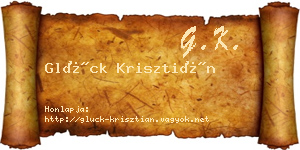 Glück Krisztián névjegykártya